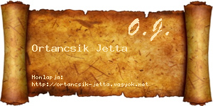 Ortancsik Jetta névjegykártya
